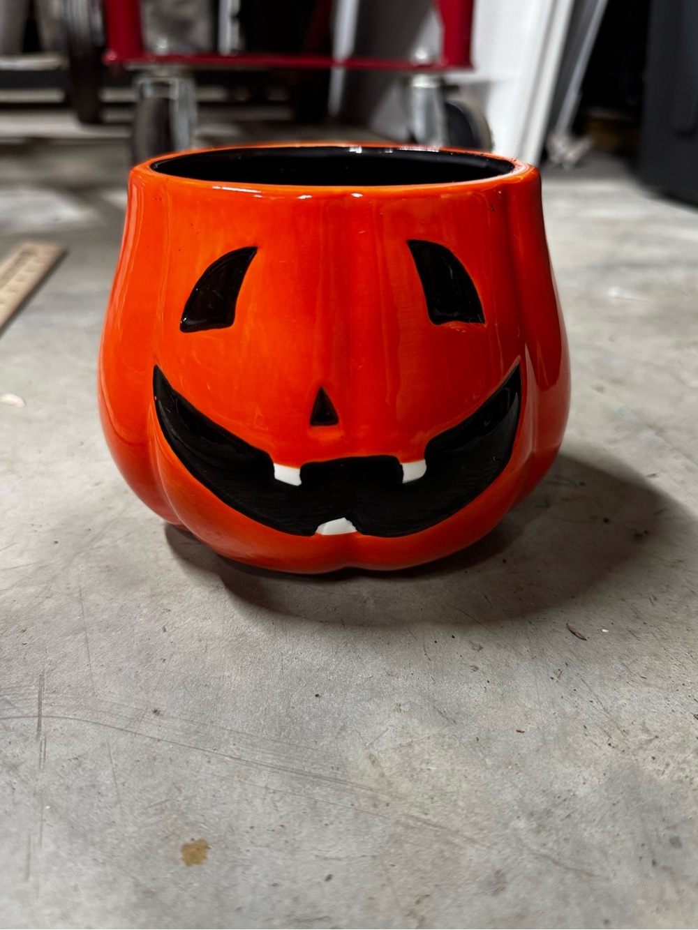 Hobby Lobby Orange Ceramic Jack-O'-Lantern Bowl